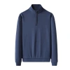 Spring and autumn hoodies, men's base layer, pullover, half-zipper top, loose, fat, plover, stand-up collar, long-sleeved Item Picture